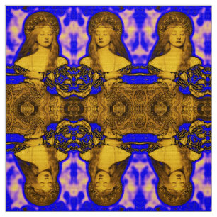 VANITY WOMAN BEAUTY-MODE / GOUDBLAUWE FRACTALS STOF