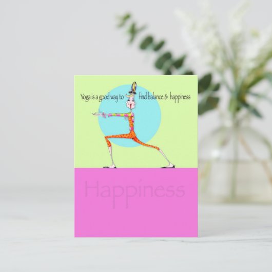 Vanity Yoga Happiness briefkaart (Staand voorkant)