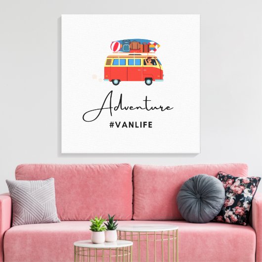 Vanlife-avontuurkamperen Canvas Afdruk (Insitu (Woonkamer))