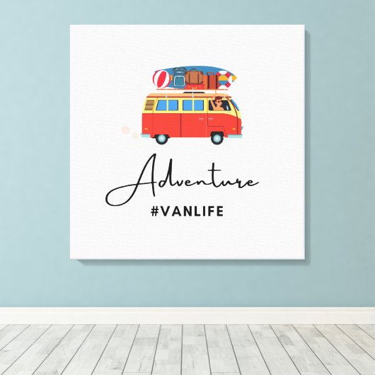 Vanlife-avontuurkamperen Canvas Afdruk (Insitu (Houten vloer))