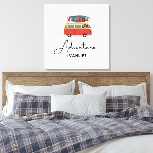 Vanlife-avontuurkamperen Canvas Afdruk (Insitu (Slaapkamer))
