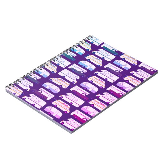 Vanlife Camping Camper RV Trailer Patroon Notitieboek (Linkerzijde)