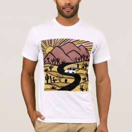 VANLIFE Desert Cacti Mountain Ontdek het avontuur T-shirt