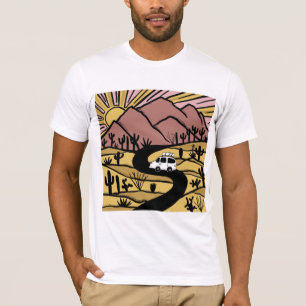 VANLIFE Desert Cacti Mountain Ontdek het avontuur T-shirt