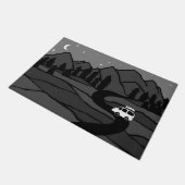 Vanlife in de bergen Camper Moon Stars Deurmat (Schuin)