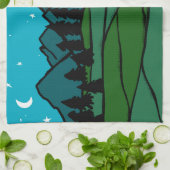 Vanlife in de bergen Camping Moon Stars Theedoek (Gevouwen)