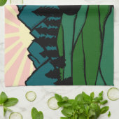 Vanlife in de "Mountains Sunrise Camping" Theedoek (Gevouwen)