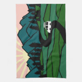 Vanlife in de "Mountains Sunrise Camping" Theedoek (Verticaal)