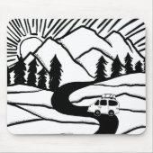 Vanlife MOUNTAIN SUNRISE Illustratie Muismat (Voorkant)