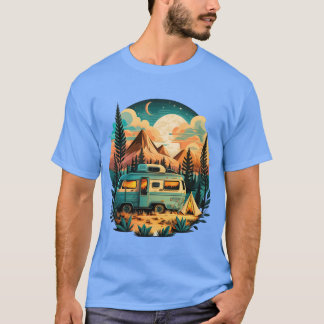 Vanlife-retraite vintage camping vibes avontuur vi t-shirt