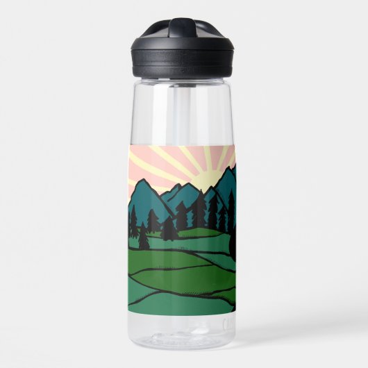 VANLIFE Sunrise Mountain Ontdek het avontuur Waterfles (Voorkant)