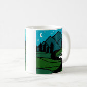 Vanlife Trees Forest Mountain Exken Moon Stars Koffiemok (Voorkant rechts)