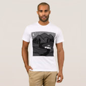 VANLIFE Trees Forest Mountain Ontdek het avontuur T-shirt (Voorkant volledig)