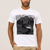 VANLIFE Trees Forest Mountain Ontdek het avontuur T-shirt (Voorkant)