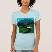 VANLIFE Trees Forest Mountain Ontdek het avontuur T-shirt (Voorkant)