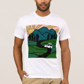 VANLIFE Trees Forest Mountain Ontdek het avontuur T-shirt (Voorkant)