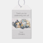 Vanmiddag Baby shower Tea Party Dank je cadeau Lab Cadeaulabel (Voorkant)