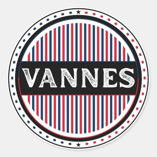 Vannes City Pride Emblem – French Identity Ronde Sticker (Voorkant)