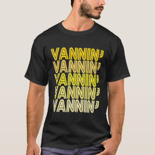Vannin Geel Retro Vanner Vanning Nation Van Life T-shirt