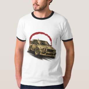 VANOSTE Classic Rally Auto Illustratie Ringer T-shirt