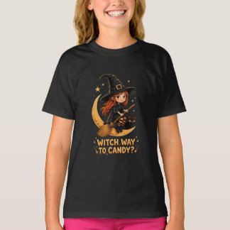 VANOSTÈ Heksenweg naar Candy Cute Heks Grafisch T-shirt