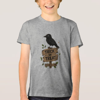 VANOSTÈ Trick or Treat Raven Houten Bord Grafisch Tri-Blend Shirt