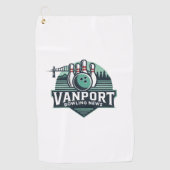 VanPort Bowling Nieuws Golf Town Northwest Design Golfhanddoek (Voorkant)