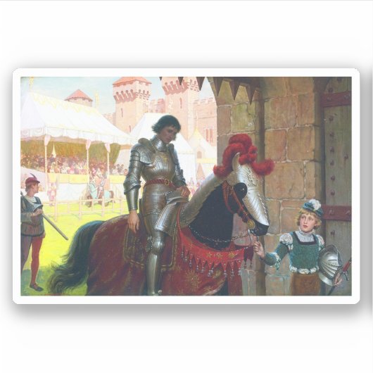 Vanquished, by Edmund Blair Leighton Sticker (Voorkant)