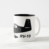 Vans RV-10 Karikatuur Tweekleurige Koffiemok (Voorkant rechts)