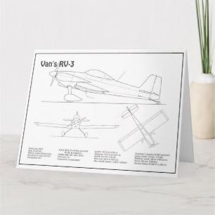 Van's RV-3 - Vliegtuig Blauwdruk Plannen BD Bedankkaart
