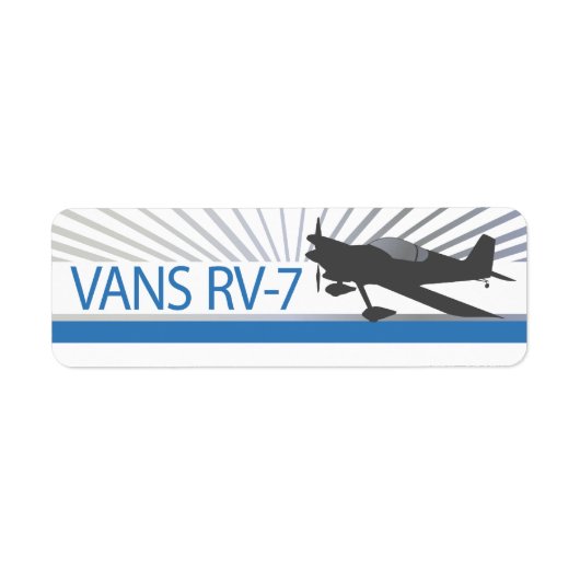 Vans RV-7 Vliegtuig Etiket (Voorkant)
