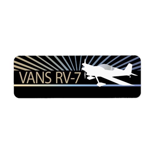 Vans RV-7 Vliegtuig Etiket (Voorkant)