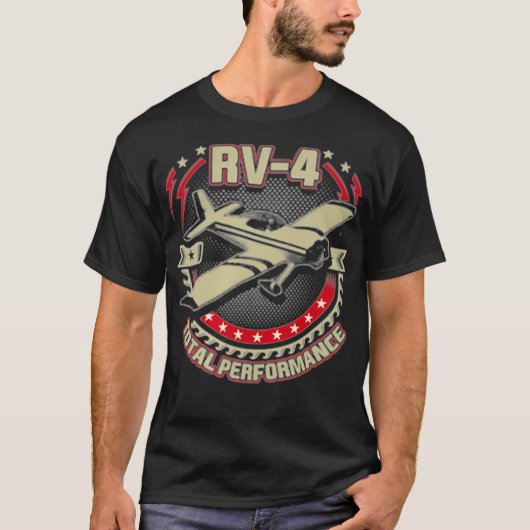 Vans Vliegtuig RV 4 Vliegtuig Afbeelding op de bor T-shirt (Voorkant)