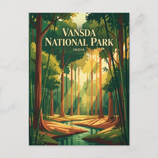 Vansda Nationaal Park India Briefkaart (Voorkant)