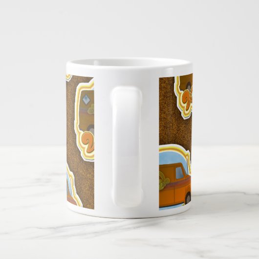 Vantacular, fantastisch Van Shag Pattern Grote Koffiekop (Achterkant)