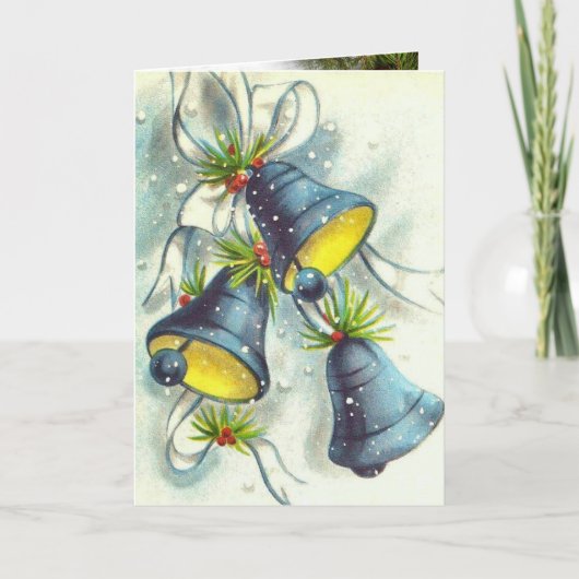 Vantage kerstkaart met belletjes kaart (Voorkant)