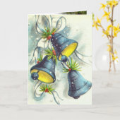Vantage kerstkaart met belletjes kaart (Gele Bloem)