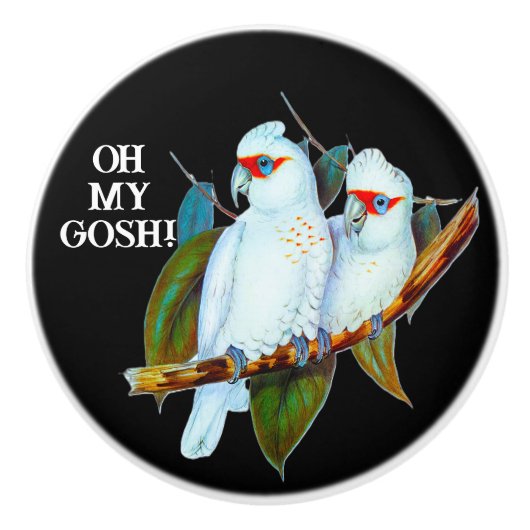 Vantage White Birds OMG Quote Keramische Knop (Voorkant)