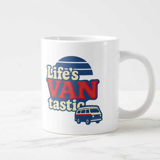 VanTastic Red Cream Blue Edition voor het leven Grote Koffiekop (Rechts)