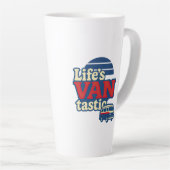 VanTastic Red Cream Blue Edition voor het leven Latte Mok (Rechterhoek)