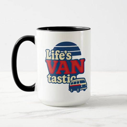 VanTastic Red Cream Blue Edition voor het leven Mok (Links)