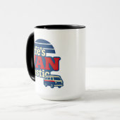 VanTastic Red Cream Blue Edition voor het leven Mok (Voorkant links)