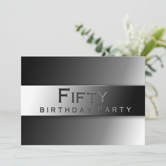 VANTY - 50 TH BIRTHDAY PARTY INVITATION - CLASSY KAART (Staand voorkant)