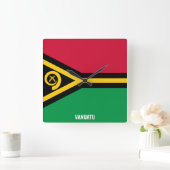 Vanuatu Flag Dazzling Patriotic Vierkante Klok (Huis)