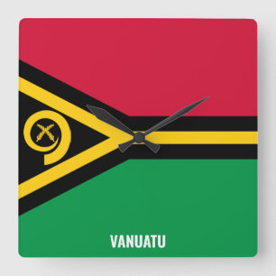 Vanuatu Flag Dazzling Patriotic Vierkante Klok