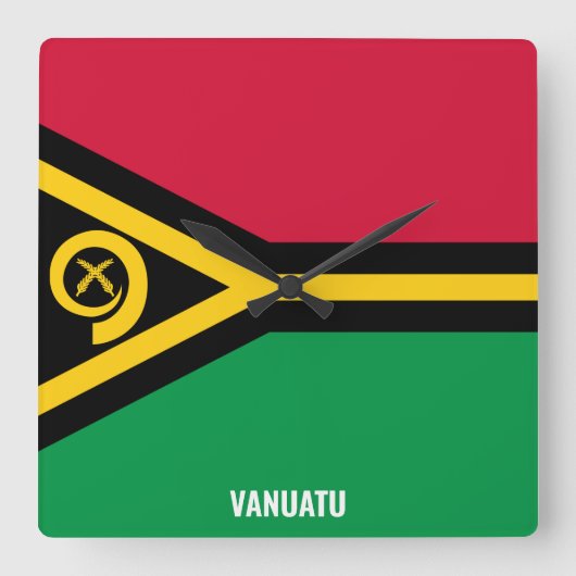 Vanuatu Flag Dazzling Patriotic Vierkante Klok (Voorkant)