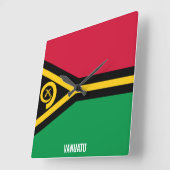 Vanuatu Flag Dazzling Patriotic Vierkante Klok (Hoek)