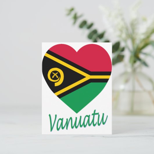 Vanuatu Flag Heart Briefkaart (Staand voorkant)