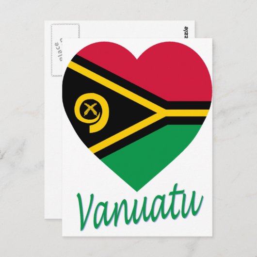 Vanuatu Flag Heart Briefkaart (Voorkant / Achterkant)