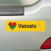 Vanuatu Flag Heart + Map Bumpersticker (Op auto)